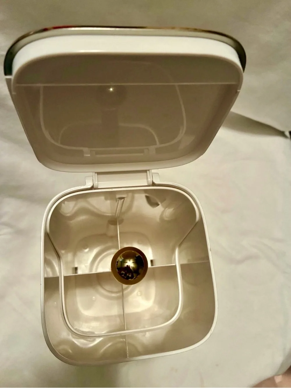 White & Gold Makeup Brush Holder Organizer